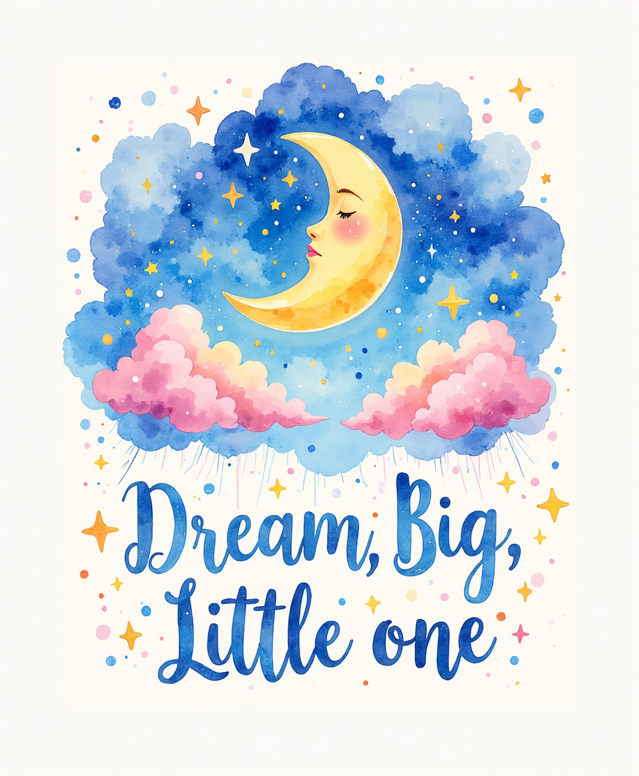 Dream Big, Little One – Kids Room Digital Wall Art (4 Designs, 4:5 & 2:3 Ratios)