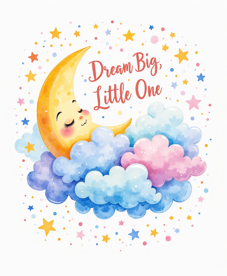 Dream Big, Little One – Kids Room Digital Wall Art (4 Designs, 4:5 & 2:3 Ratios)
