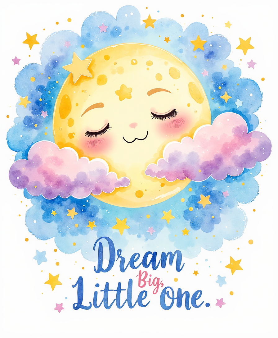 Dream Big, Little One – Kids Room Digital Wall Art (4 Designs, 4:5 & 2:3 Ratios)
