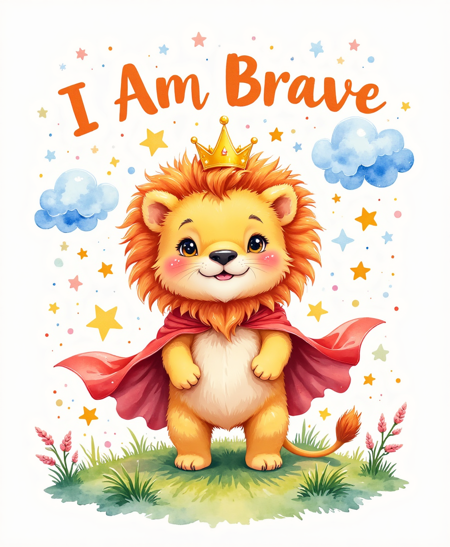 I Am Brave – Kids Motivational Wall Art (4 Unique Designs, Digital Download)
