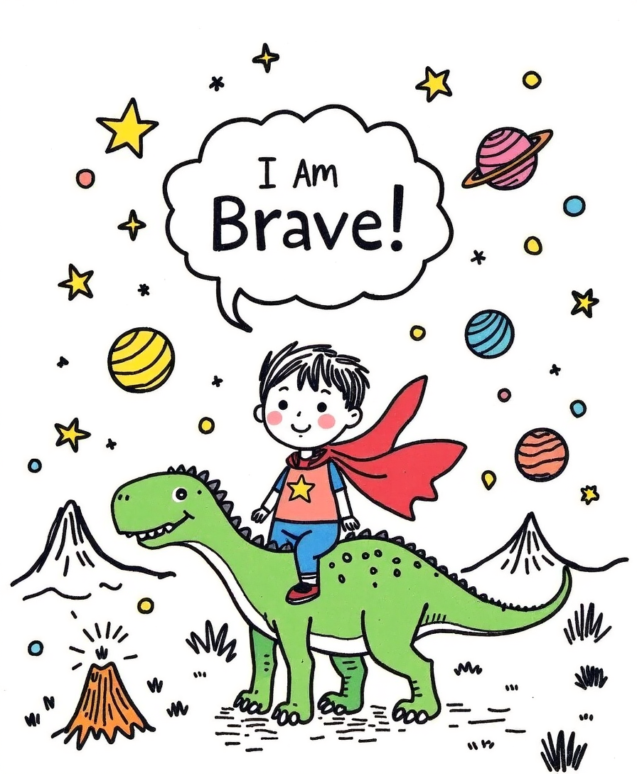 I Am Brave – Kids Motivational Wall Art (4 Unique Designs, Digital Download)