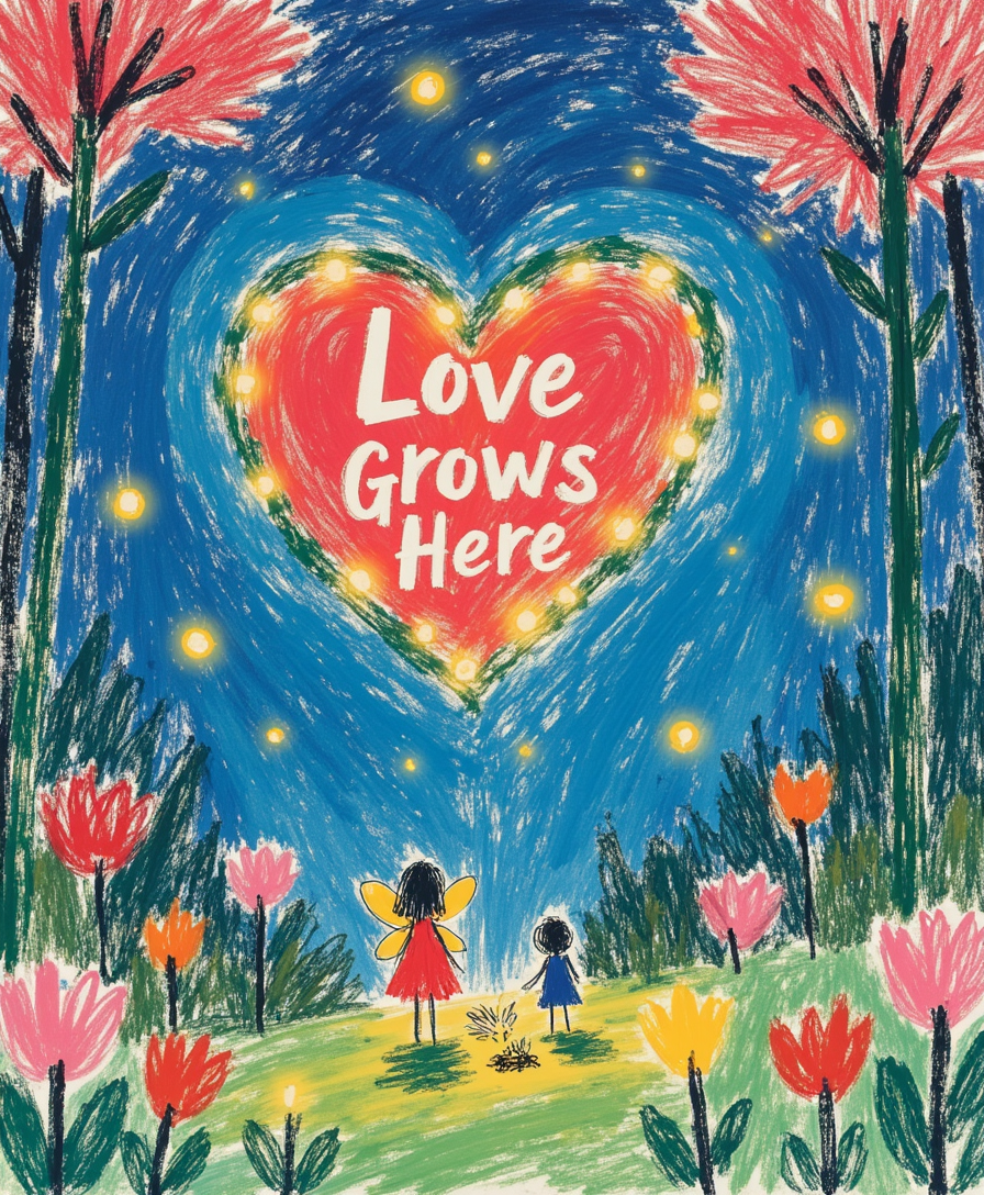 Love Grows Here – Kids & Nursery Digital Wall Art (Printable, 4:5 & 2:3 Ratios)