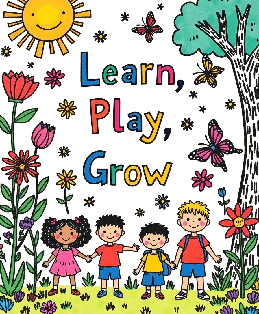 Learn, Play, Grow – Kids & Nursery Digital Wall Art (4:5 & 2:3 Ratios)