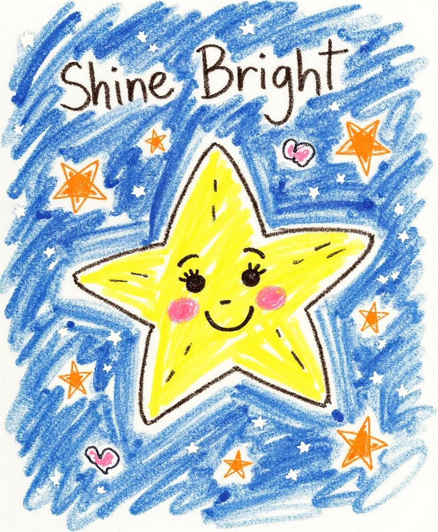 Shine Bright – Kids & Nursery Digital Wall Art | Printable Artwork (4:5 & 2:3 Ratios)