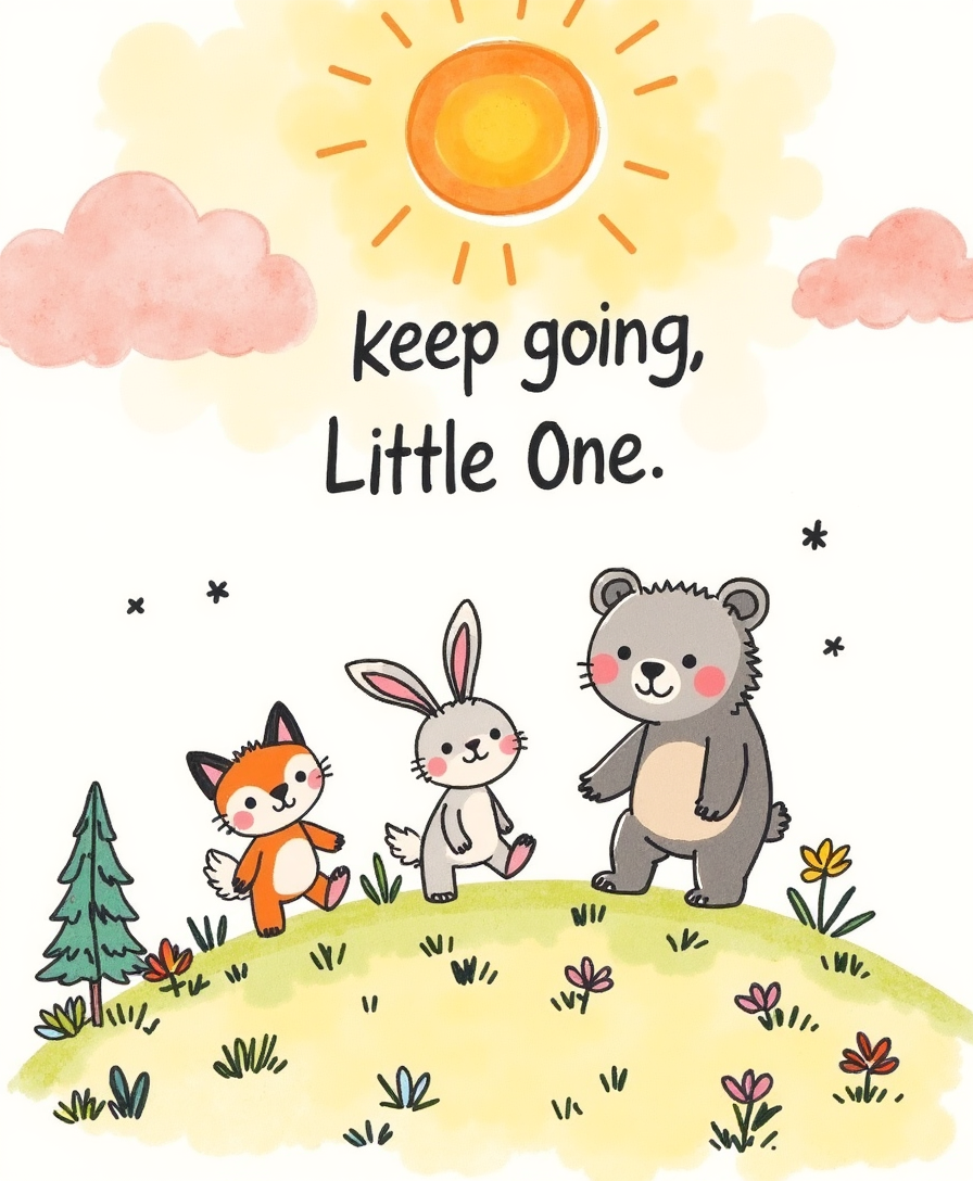 Keep Going, Little One – Inspirational Kids Wall Art