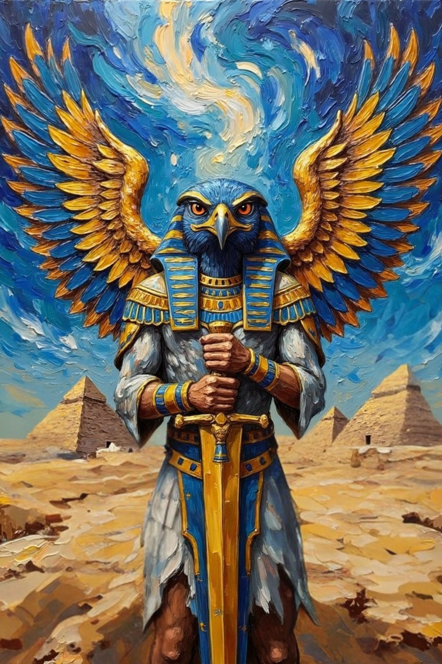 Horus - Falcon-headed god of the sky, kingship, and protection | Egyptian Mythology Digital Wall Art