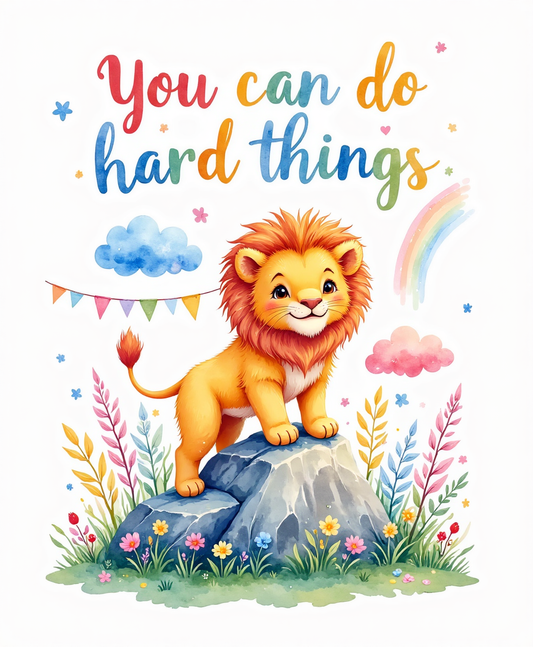 You Can Do Hard Things – Printable Kids Wall Art (Set of 4 Digital Files)