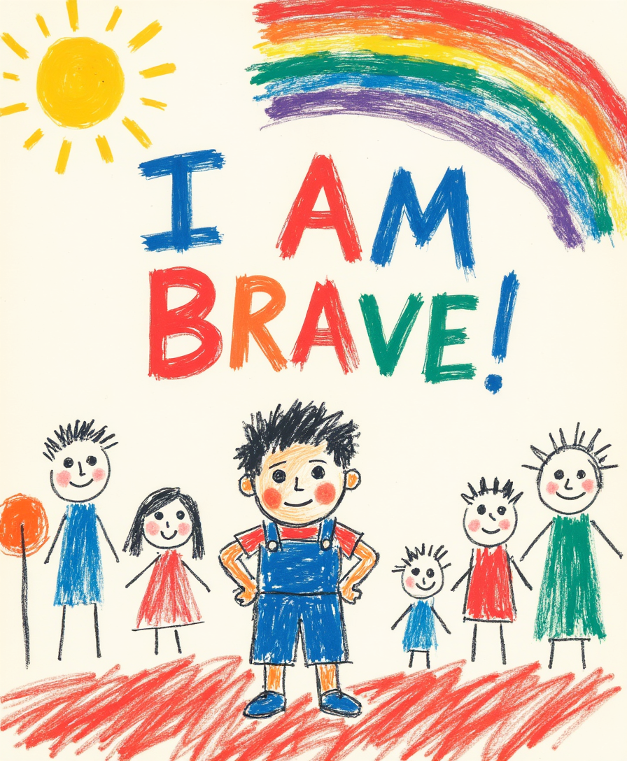 I Am Brave – Kids Motivational Wall Art (4 Unique Designs, Digital Download)