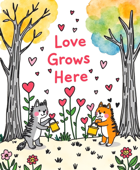 Love Grows Here – Kids & Nursery Digital Wall Art (Printable, 4:5 & 2:3 Ratios)