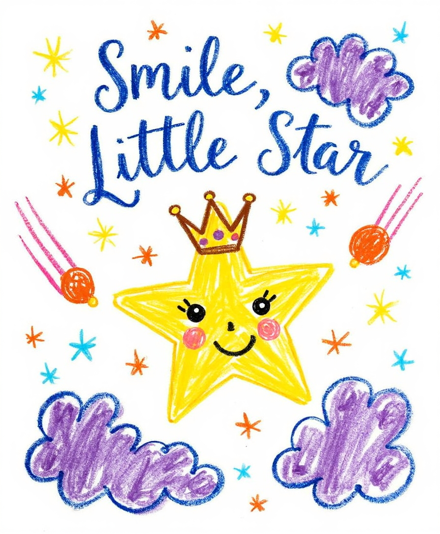 Smile, Little Star – Kids & Nursery Digital Wall Art (4:5 & 2:3 Ratios)