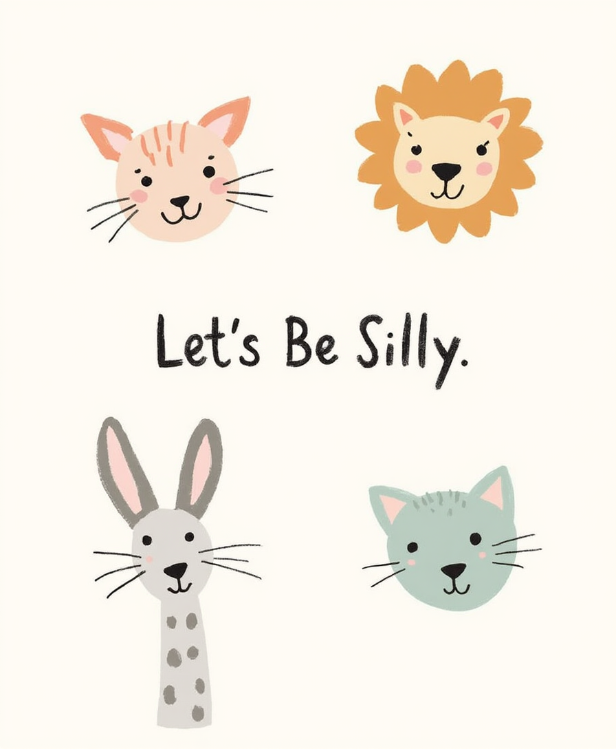 Let’s Be Silly – Kids & Nursery Digital Wall Art (4:5 & 2:3 Ratios)