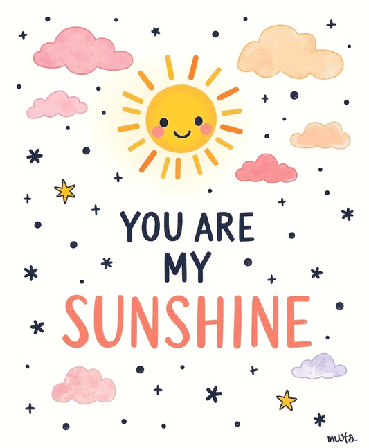 You Are My Sunshine – Kids & Nursery Digital Wall Art (4:5 & 2:3 Ratios)