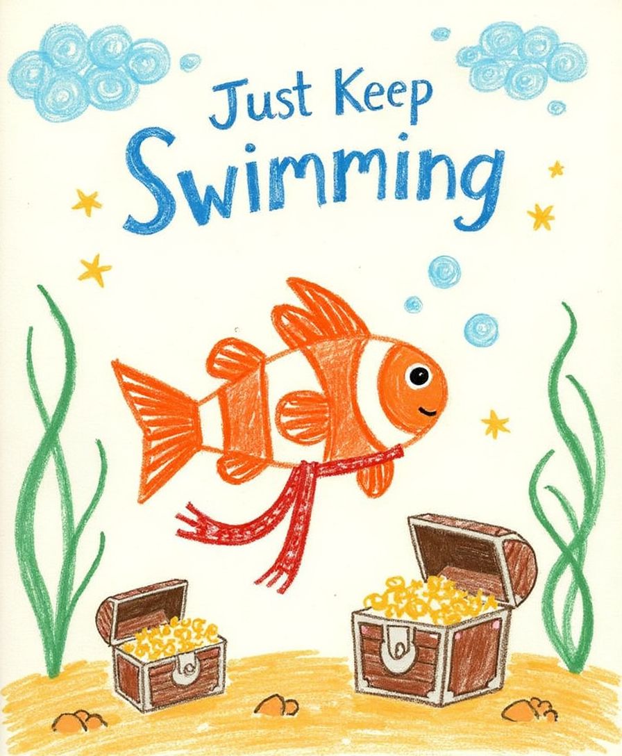 Just Keep Swimming – Kids & Nursery Digital Wall Art (4:5 & 2:3 Ratios)