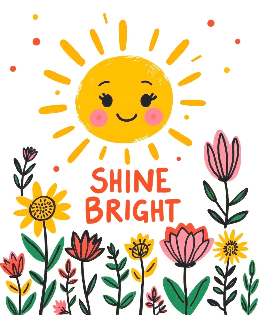 Shine Bright – Kids & Nursery Digital Wall Art | Printable Artwork (4:5 & 2:3 Ratios)