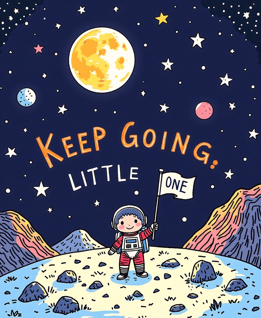 Keep Going, Little One – Inspirational Kids Wall Art