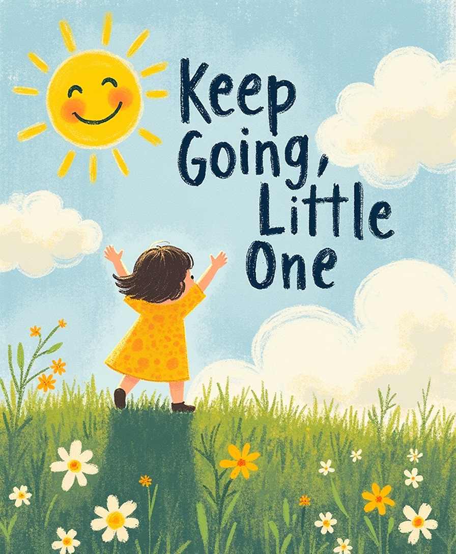 Keep Going, Little One – Inspirational Kids Wall Art