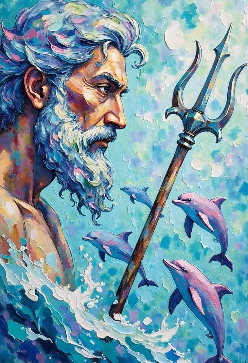 Poseidon – God of the sea, earthquakes, and horses | Greek Mythology Digital Wall Art