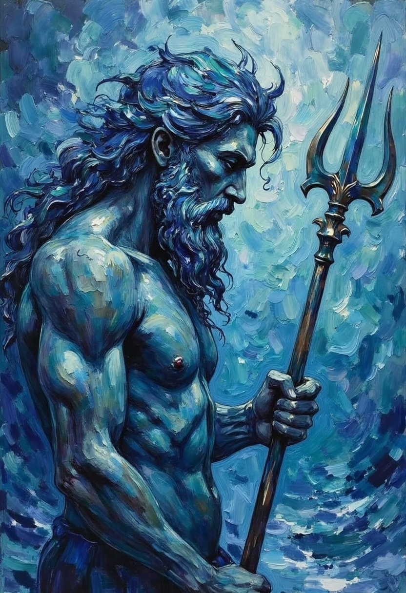 Poseidon – God of the sea, earthquakes, and horses | Greek Mythology Digital Wall Art
