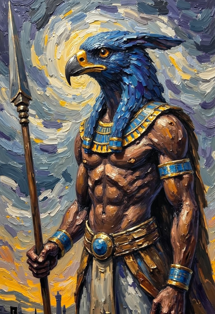Horus - Falcon-headed god of the sky, kingship, and protection | Egyptian Mythology Digital Wall Art