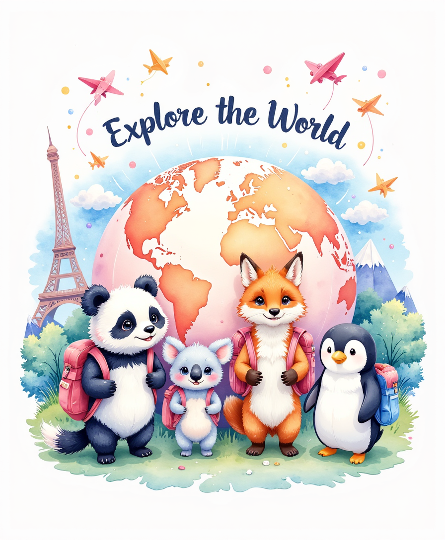 Explore the World – Digital Wall Art for Kids & Nursery | Printable Art (4:5 & 2:3 Ratios)