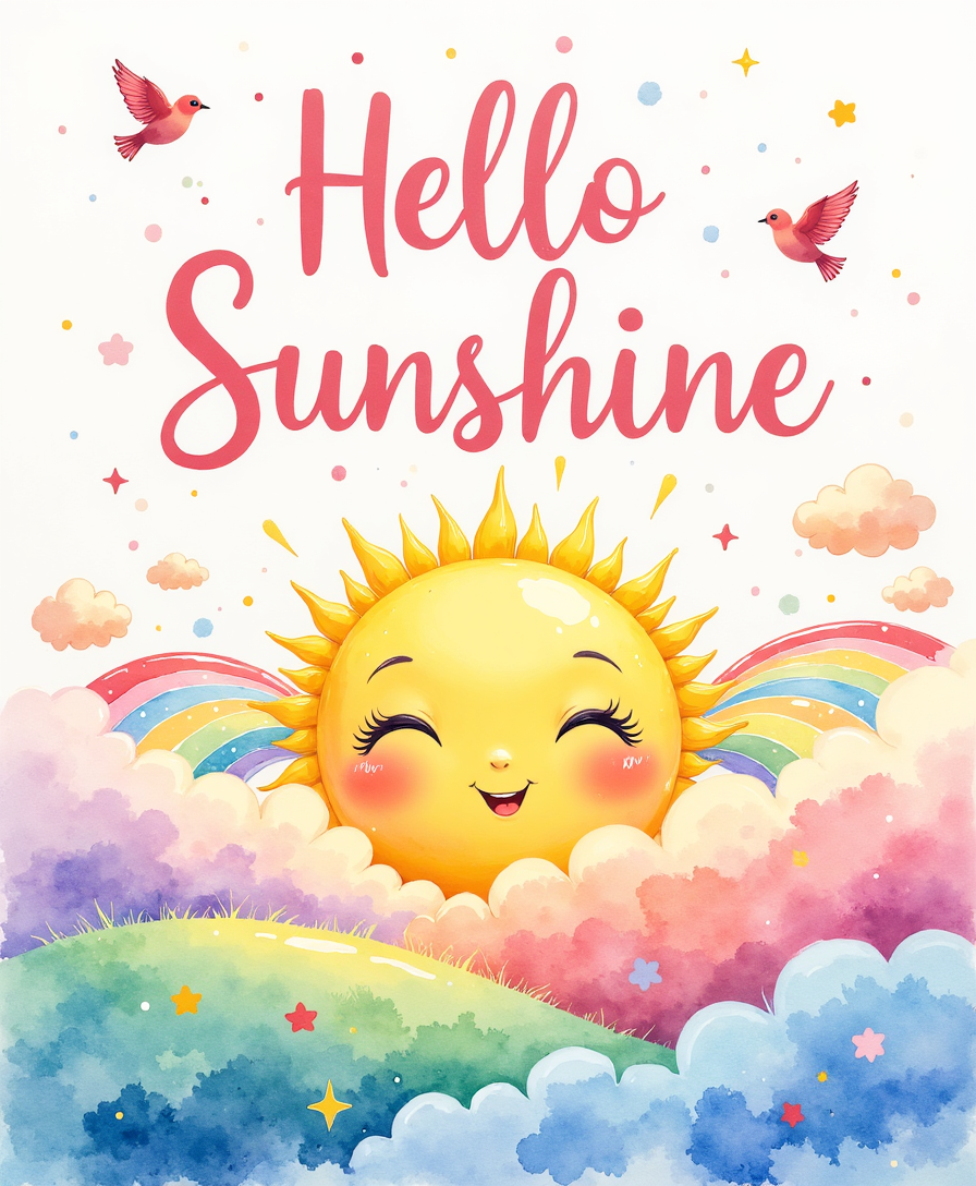 Hello Sunshine – Digital Wall Art for Kids & Nursery (4:5 & 2:3 Ratios)