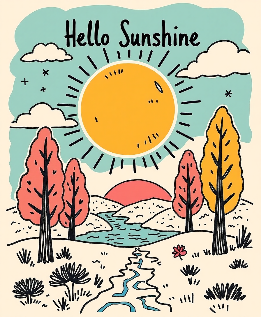 Hello Sunshine – Digital Wall Art for Kids & Nursery (4:5 & 2:3 Ratios)