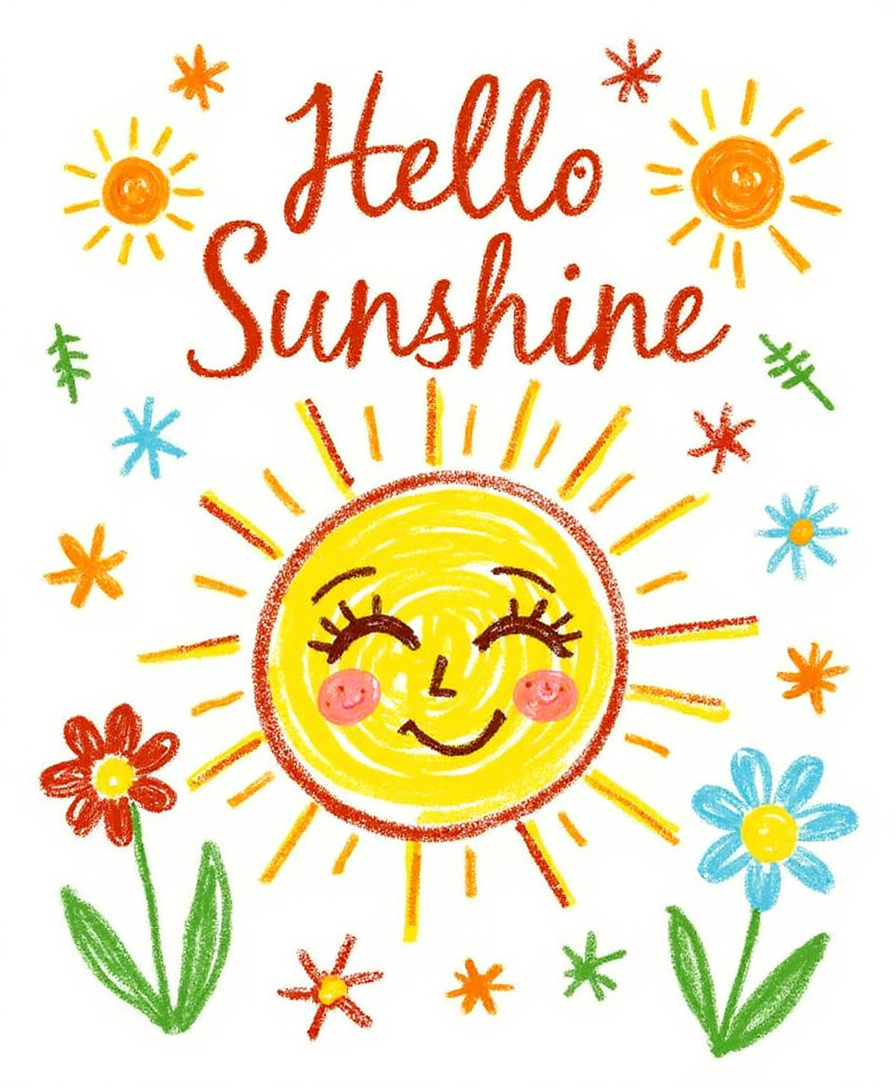 Hello Sunshine – Digital Wall Art for Kids & Nursery (4:5 & 2:3 Ratios)