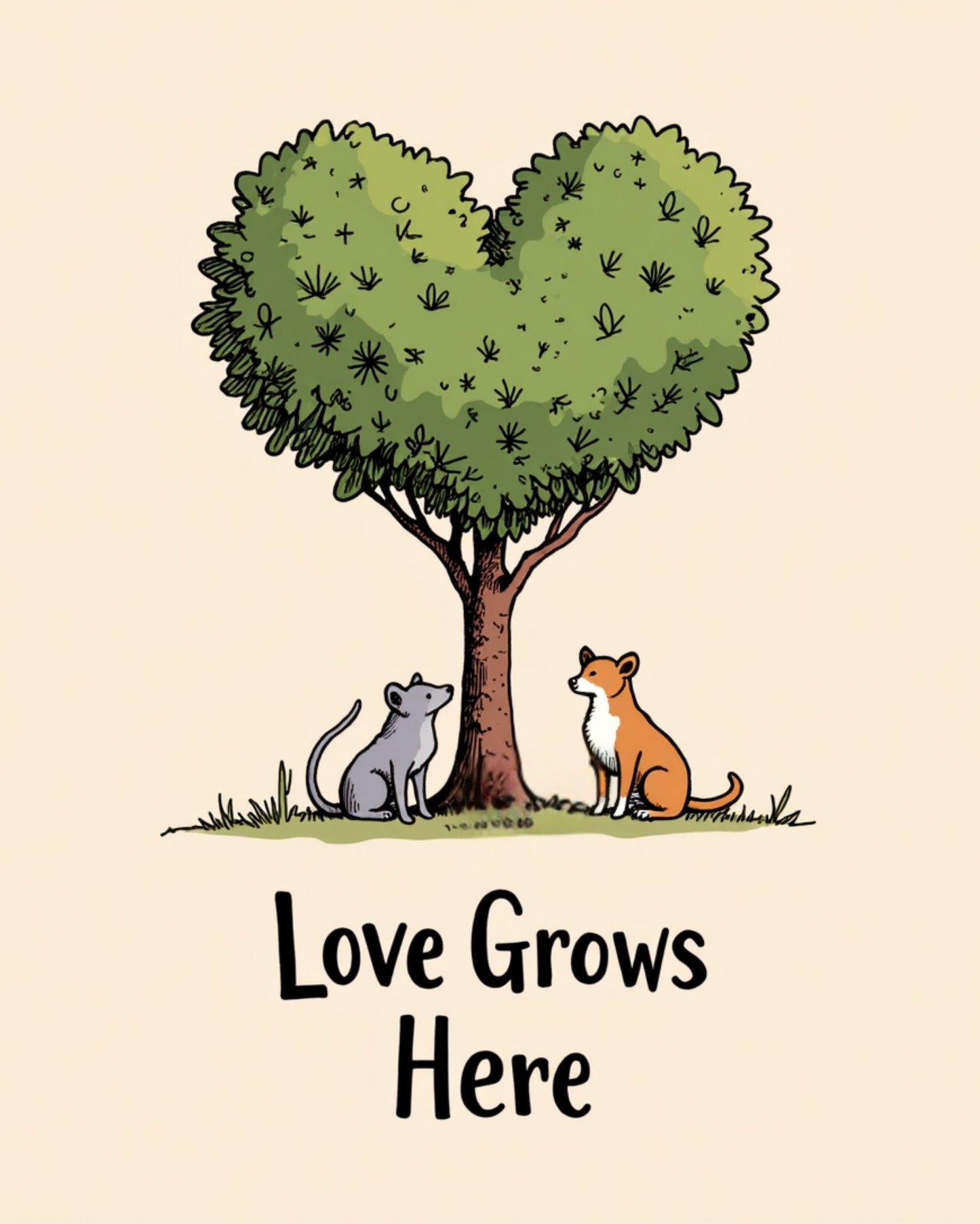 Love Grows Here – Kids & Nursery Digital Wall Art (Printable, 4:5 & 2:3 Ratios)