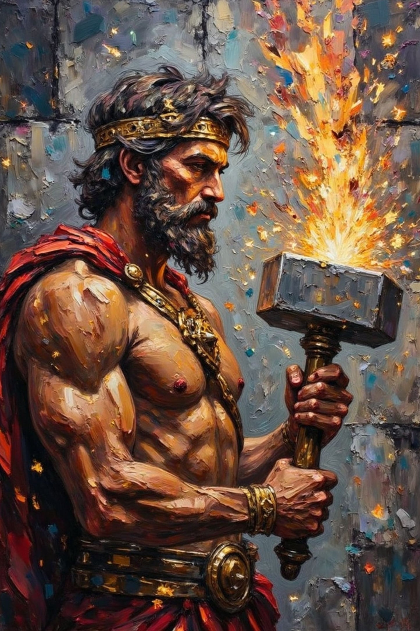 Hephaestus – God of fire & craftsmanship | Greek Mythology Digital Wall Art