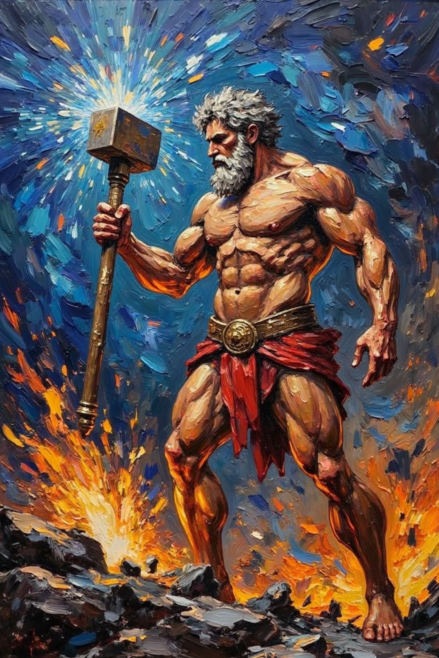 Hephaestus – God of fire & craftsmanship | Greek Mythology Digital Wall Art